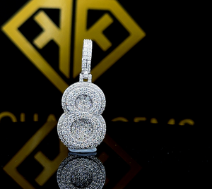 Número personalizado 1-9 colgante de Hip Hop, colgante de encanto, colgante de Hip Hop para hombres, colgante de moissanita, joyería de Hip Hop Ice Out, plata 925 - Product Image 1