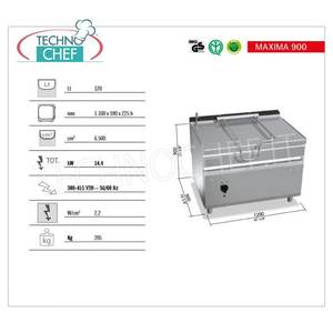 Poêle électrique, inclinaison motorisée, capacité 120 lt, 1200x900x900h - Product Image 3