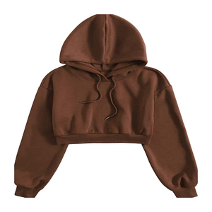 Hoodies courts pour femmes, automne/hiver, 100% coton molletonné, imprimés, durables, respirants, style streetwear. - Product Image 4