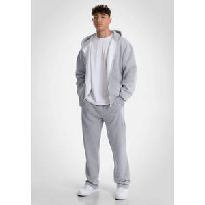 OEM sur mesure de haute qualité 100% coton polaire tissu mélange gris couleur hommes sweat à capuche sérigraphie fermeture éclair à capuche pour hommes - Product Image 2