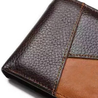 Dompet kulit lipat dua pria, kfold kulit sapi lembut pilihan kustom dengan Logo untuk lelaki dengan gaya Minimal