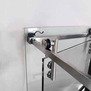 Kit de Mampara de Ducha Moderna sin Marco SUS304, Puerta Corredera de Vidrio con Apertura Interior, Herrajes <span class=keywords><strong>para</strong></span> <span class=keywords><strong>Baños</strong></span> <span class=keywords><strong>Pequeños</strong></span> - Product Image 3