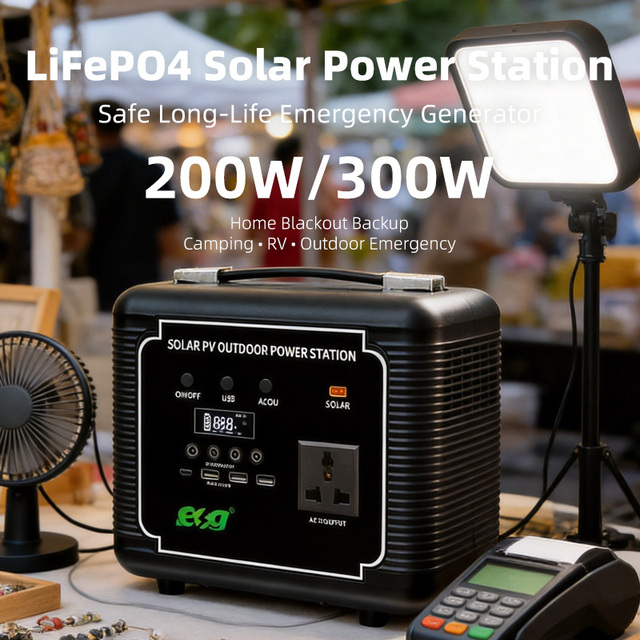 ESG All-in-One Portable Power Station 300W 600W Lithium Battery Storage with Solar Charging Support for RV Travel and Camping