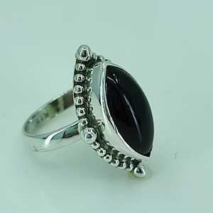 Navya Craft 925 Sterling Silver Women's Handmade <b>Statement</b> <b>Ring</b> Black Onyx Marquise Gemstone Boho Style Size 6.0 Gift Licensed - Product Image 6