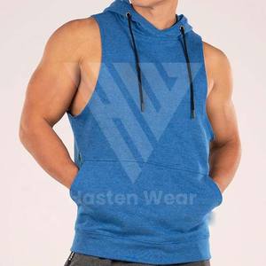 Chalecos de entrenamiento sin mangas de buena calidad, Sudadera con capucha, ropa de gimnasio, deportes absorbentes de sudor, entrenamiento para correr, sudaderas con capucha sin mangas para hombre - Product Image 2
