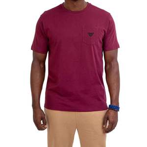 Prix bon marché vente en gros 2024 t-shirts de haute qualité Mehroon couleur O cou demi manches t-shirts poches avant conception de logo personnalisé - Product Image 1