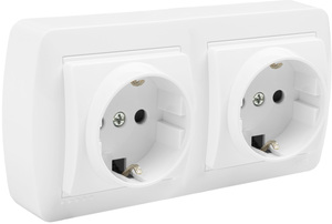 Base bipolare doppia per montaggio superficiale con TTL, Serie Mural, bianca (Solera MUR66U) - Product Image 1