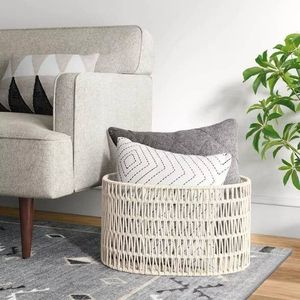 Cesta de almacenamiento de macramé duradera con estilo bohemio para organización de temporada en armarios, pasillos o dormitorios - Product Image 2