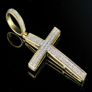 Customized S925 Sterling <b>Silver</b> with Moissanite Diamond Iced Out <b>Cross</b> <b>Pendant</b> Fine Jewelry for Women - Product Image 1