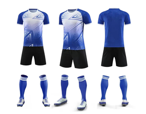 Camiseta de fútbol para hombres adultos, juegos de Casa/visitante, camisetas de fútbol, uniforme de media manga, 100% poliéster, ropa antibacteriana ecológica - Product Image 4