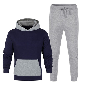 Ropa deportiva de jogging de algodón personalizada al por mayor, chándal de entrenamiento para hombre, trajes deportivos de invierno de patrón sólido para hombre y mujer - Product Image 5