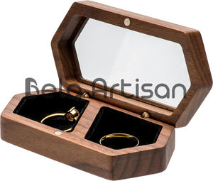 Pedidos a granel de propuesta de patrón cuadrado grabado y cajas de portadores de anillos para colecciones de joyas de minoristas - Product Image 4