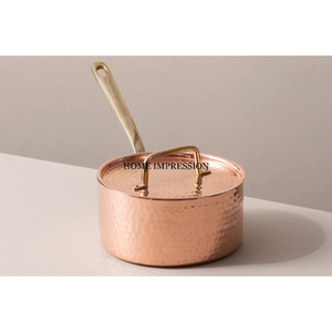 Venta caliente cazuela aspecto elegante calidad superior cobre calentador de alimentos y almacenamiento olla caliente con tapa a prueba de fugas con mango de latón - Product Image 5