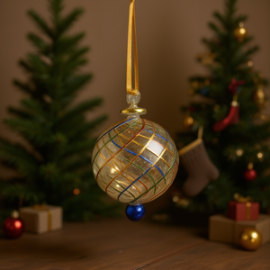 Ornements de Noël en verre peint à la main de luxe, en forme de chaussettes et de moufles - Vente en gros OEM, décorations suspendues - Product Image 2