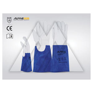 Guantes de protección para soldadura de cuero, resistentes al calor, antivibración, para adultos - Product Image 3