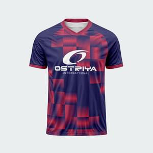 Camiseta de Fútbol de Poliéster de Secado Rápido, Cuello en V Moderno para Adultos, Ropa Deportiva Personalizada con Impresión de Nombre en Color Sólido, Alta Calidad - Product Image 3