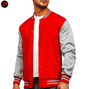 Fabricant OEM Veste universitaire de baseball personnalisée de haute qualité pour hommes College Wool Sleeve Embroidery Letterman Style Fleece Leather - Product Image 2