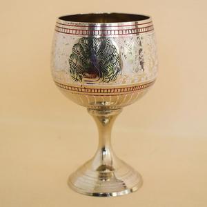 Wholesale Best Quality Antique Style Brass Wine <b>Glass</b> with Traditional Handmade Metal <b>Goblet</b> for Home Decor and gift Purpose Use - Product Image 4