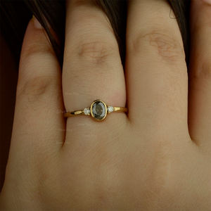 Meilleure dernière collection Bague de fiançailles en diamant massif 14K au meilleur prix - Product Image 3