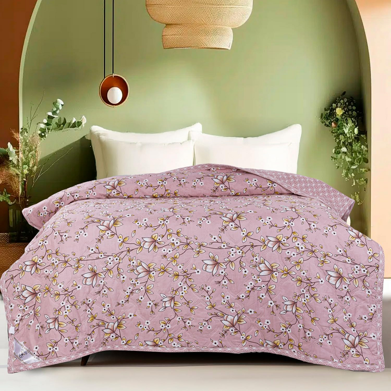 สีชมพูลายดอกไม้