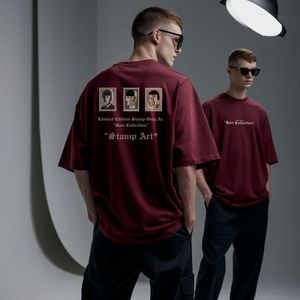 T-shirt de luxe pour hommes 100% coton Design personnalisé surdimensionné 220 grammes vierge tricotée lourde pour motif solide d'impression personnalisée - Product Image 3