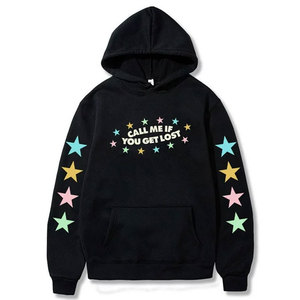 Nouvelle dernière conception bouffée impression sweats à capuche prix bas 2025 nouveau Style meilleur couleur unie basiques coton mélangé bouffée impression sweats à capuche - Product Image 1
