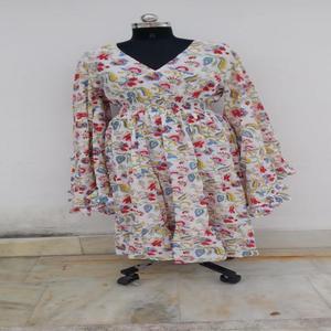 Vestido Largo Informal de Verano, Estilo Indio, Hecho a Mano, con Estampado Floral Natural, Cuello en V, Ecológico, de Algodón, para Mujer - Product Image 2