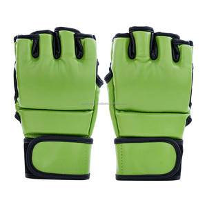 Factory Price Custom Leather MMA Boxing <b>Gloves</b> Breathable Hook Loop Closure for Wrist Lightweight Half Finger/<b>Fingerless</b> - Product Image 2