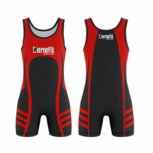 Diseño personalizado ligero duradero y cómodo lucha libre al por mayor sin mangas de corte automatizado adulto lucha uniforme - Product Image 1