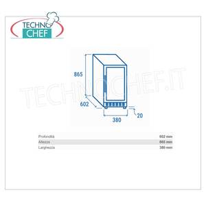 TechnoChef COOL HEAD Vinoteca Eléctrica Integrada de Acero Inoxidable con 1 Puerta de Vidrio, Rango de Temperatura +5/+18C, Modelo CW40 - Product Image 3
