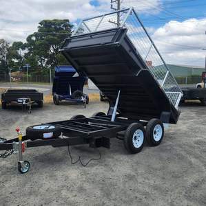 Semirremolque de 3 ejes para transporte de carga, remolque de caja, semirremolque de 3 ejes con barandas para camión de carga, semirremolques de volteo en venta - Product Image 1