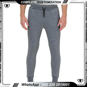 Pantalon de survêtement fuselé de sport pour homme Pantalon de survêtement en coton de couleur personnalisée bon marché Pantalon de survêtement taille moyenne Style décontracté pour la course à pied Lavage foncé - Product Image 5