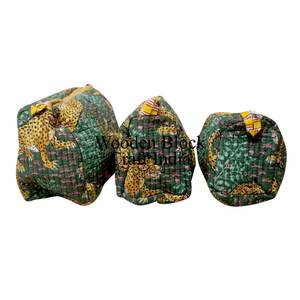 Conjunto de Bolsos Acolchados de 3 Piezas de Moda con Estampado Animal y Cierre de Cremallera para Bolsas de Cosméticos Diarias, Bolsa de Maquillaje de Viaje - Product Image 2