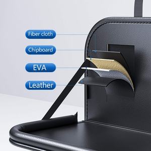 Mesa Plegable de Cuero PU para Auto 2025 con Bolsillo Grande, Impermeable, Tamaño Personalizable, Organizador de Asiento Trasero para Almacenamiento Universal - Product Image 5
