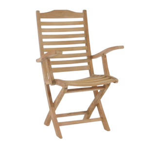 Silla plegable de madera de teca con estilo moderno para uso en exteriores, equipada con reposabrazos. - Product Image 6