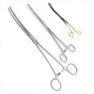 Pinzas Uterinas Bozeman de 25 cm Curvas, Pinzas para Aplicación de Medicamentos, Juego de Instrumentos Quirúrgicos Básicos de Acero Inoxidable, Certificación CE Clase I - Product Image 1
