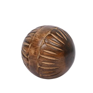 Stylish Decorative Mango <b>Wood</b> Round Balls For Centerpiece Or Individual Use Carved <b>Brown</b> Solid <b>Wood</b> Bowl <b>Filler</b> Home Decor - Product Image 1