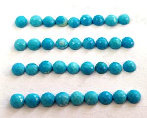 Naturel Arizona Turquoise Rond Rose Cut 6mm - Loose Turquoise Rose Cut Top Quality Loose Gemstone - Product Image 6