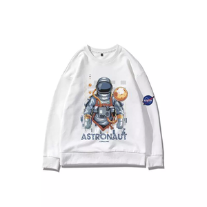 Sudadera de Cuello Redondo para Hombre, Estampado de Astronauta, Logotipo Personalizado, Estilo Casual Holgado, Tejido de Punto, Manga Larga, Estilo Otoñal - Product Image 2