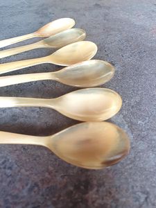 USER POLISHED WHITE HORN SPOON for Home and Restaurant Kitchen Use Best Quality Handicraft Animal Style Bowl on Sale - Product Image 5