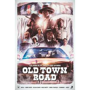 Affiche d'art moderne de Lil Nas X, 'Old Town Road', encadrée pour accrocher au mur - Product Image 3