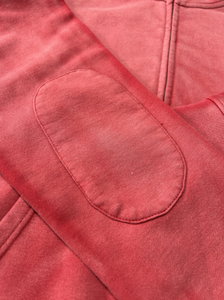 Sudadera con Capucha Estilo Urbano Vintage con Lavado Ácido, Cierre de Cremallera, Logotipo Personalizado con Serigrafía, Parches en los Codos, Felpa Francesa de Algodón para Hombre - Product Image 4