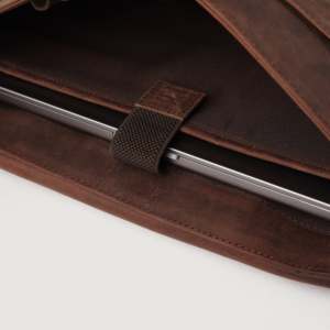 Carismatico Men's Vintage Distressed Brown Leather Messenger <b>Bag</b> - Product Image 5