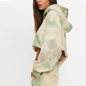 Wholesale Price New Design Women Cropped Hoodies <b>Set</b> Cotton Polyester Made Quick Dry Women Cropped Hoodies <b>Set</b> - Product Image 6
