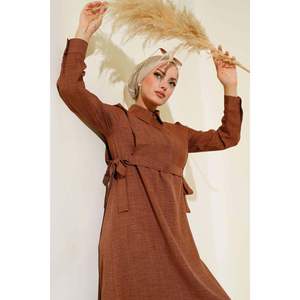 Vestido lazo lateral marrón - Product Image 2