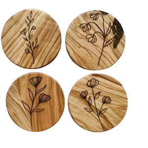 Posavasos de madera respetuosos con el medio ambiente para el Día de la madre, para bebidas, café, té, estilo clásico, posavasos naturales - Product Image 6