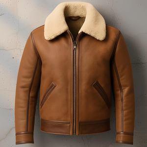 Customized Mens Stylish PU Leather Bomber Jacket High Quality Windproof Windbreak Leather Motorcycle Jackets Mens - Product Image 4