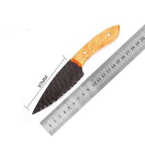 Cuchillo de caza de acero inoxidable con recubrimiento de polvo negro hecho a mano, cuchillos de hoja fija con mango de madera, cuchillos para exteriores - Product Image 6