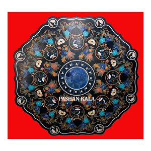 Nouveau 2025 Merveilleux Design Noir Marbre Octogonale Forme Floral Incrustation Table Top Pour La Maison Et Hôtel Décoration Meilleure Gamme De Prix - Product Image 1