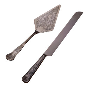 Luxury Black <b>Etching</b> Design Cake Server & Knife Set in Best Price From Indian Manufacturer - Product Image 1